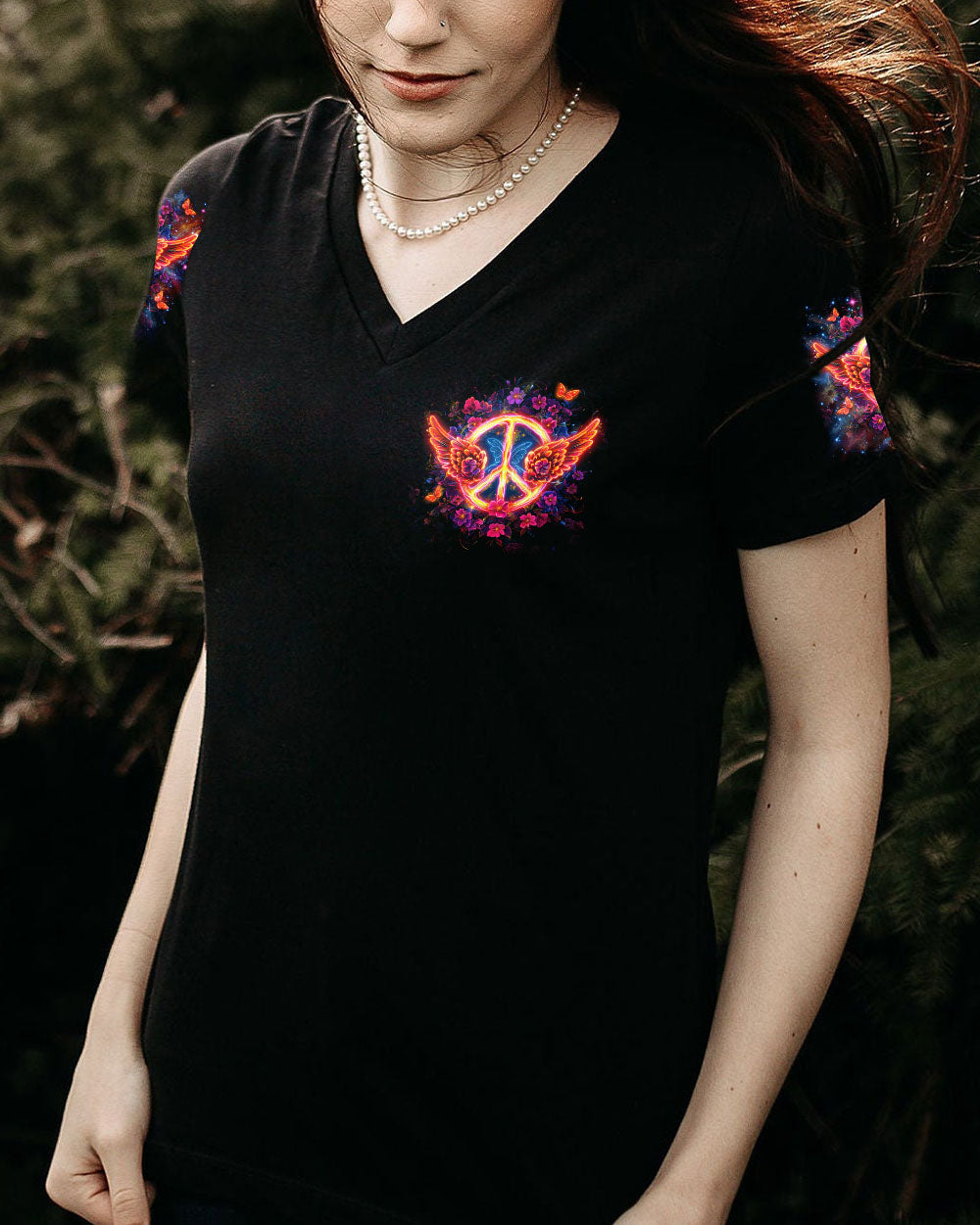 Soul of a Gypsy Heart of a Hippie Spirit of a Fairy Hippie Peace Sign and Floral AOP Shirts _2_ an12W