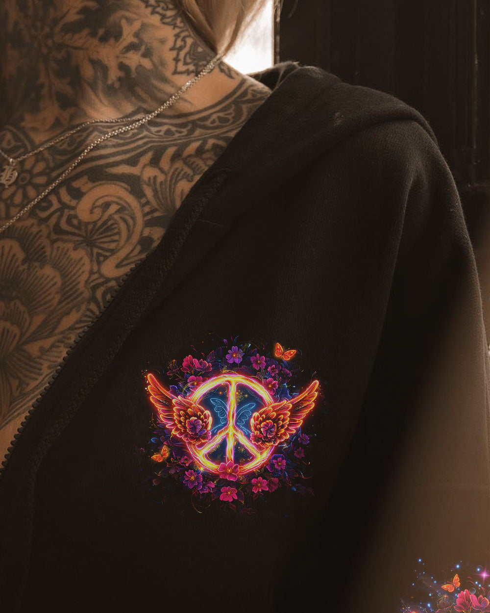 Soul of a Gypsy Heart of a Hippie Spirit of a Fairy Hippie Peace Sign and Floral AOP Shirts _8_ XoDCh