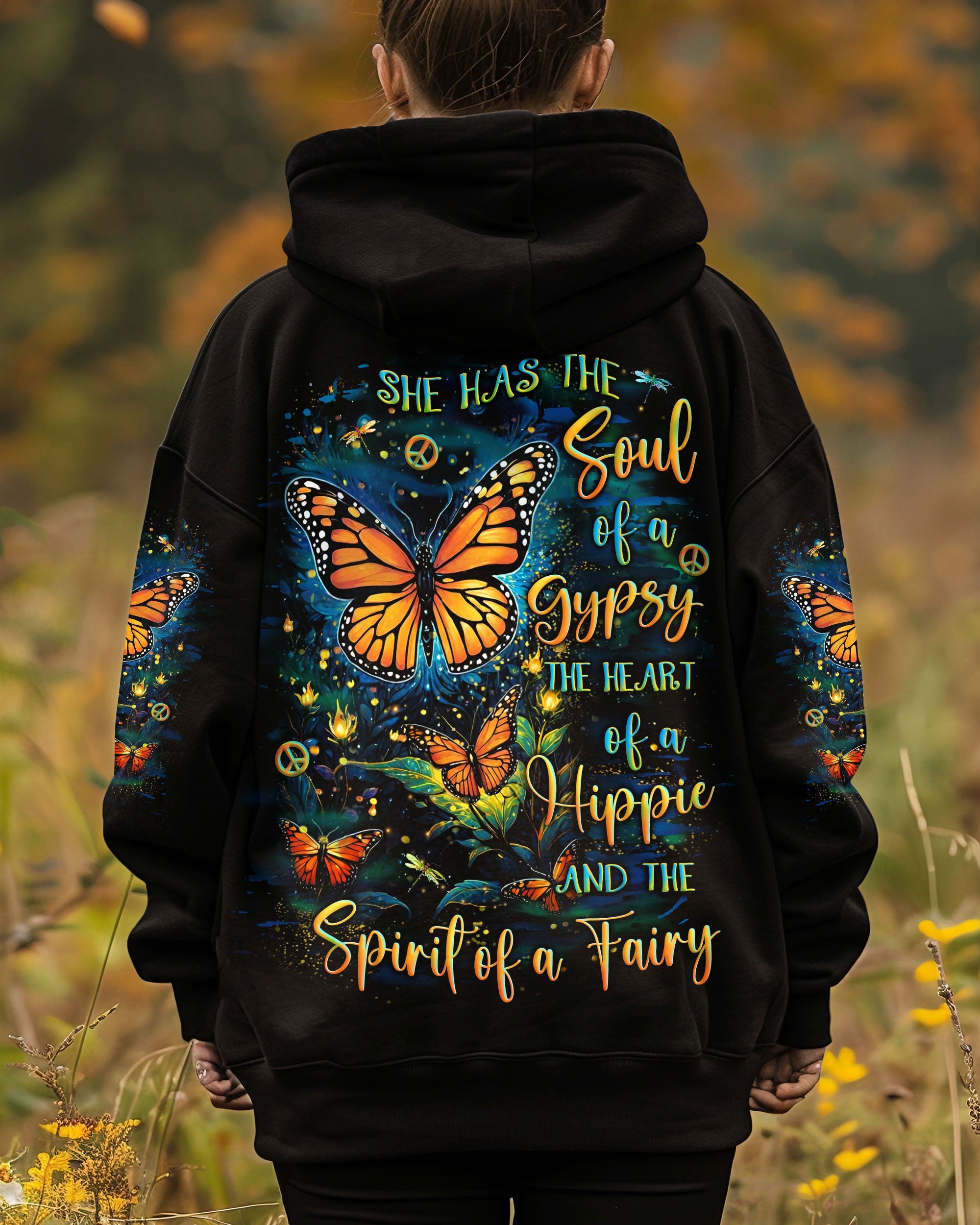 Soul of a Gypsy Heart of a Hippie Spirit of a Fairy Monarch Butterfly Boho AOP Shirts _1_ IuPTC