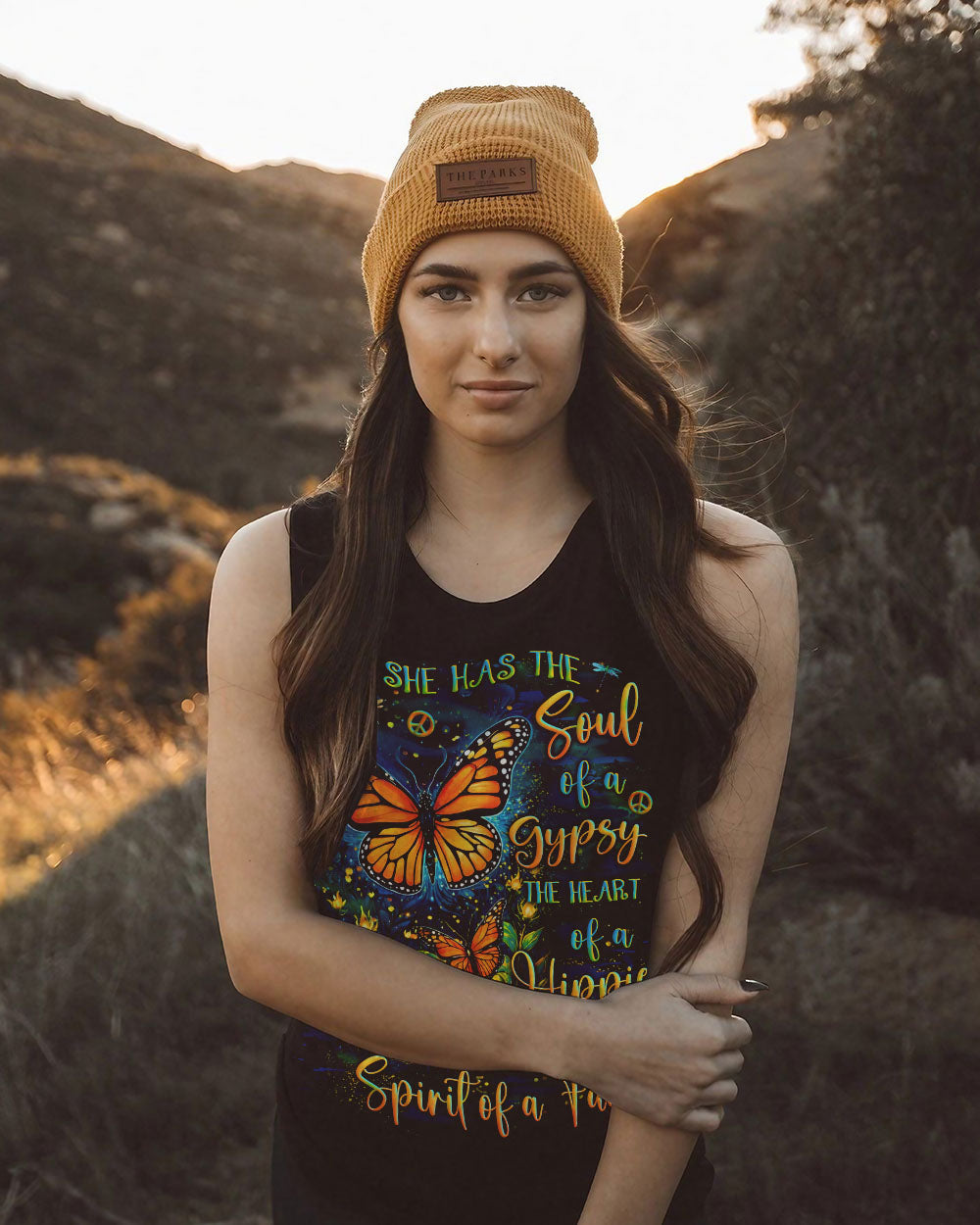 Soul of a Gypsy Heart of a Hippie Spirit of a Fairy Monarch Butterfly Boho AOP Shirts _5_ Yv5iA