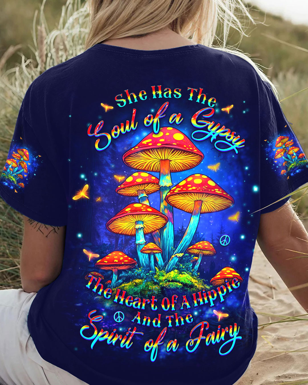 Soul of a Gypsy Heart of a Hippie Spirit of a Fairy Mushroom Psychedelic Hippie AOP Shirts _4_ Fcfu1