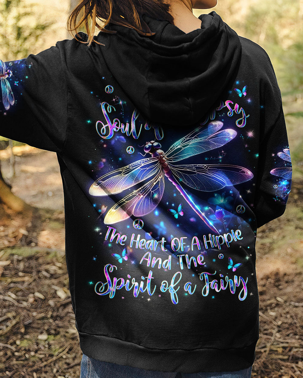 Soul of a Gypsy Heart of a Hippie Spirit of a Fairy Neon Dragonfly Galaxy AOP Shirts _8_ lCHln