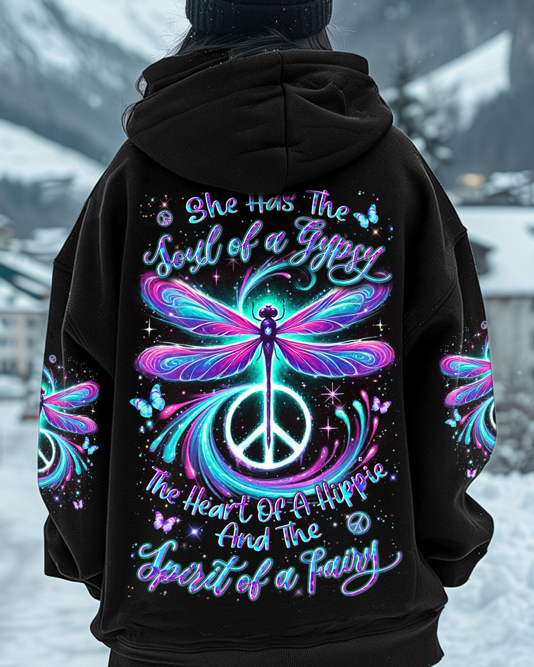 Soul of a Gypsy Heart of a Hippie Spirit of a Fairy Neon Peace Sign AOP Shirts _1_ zita6