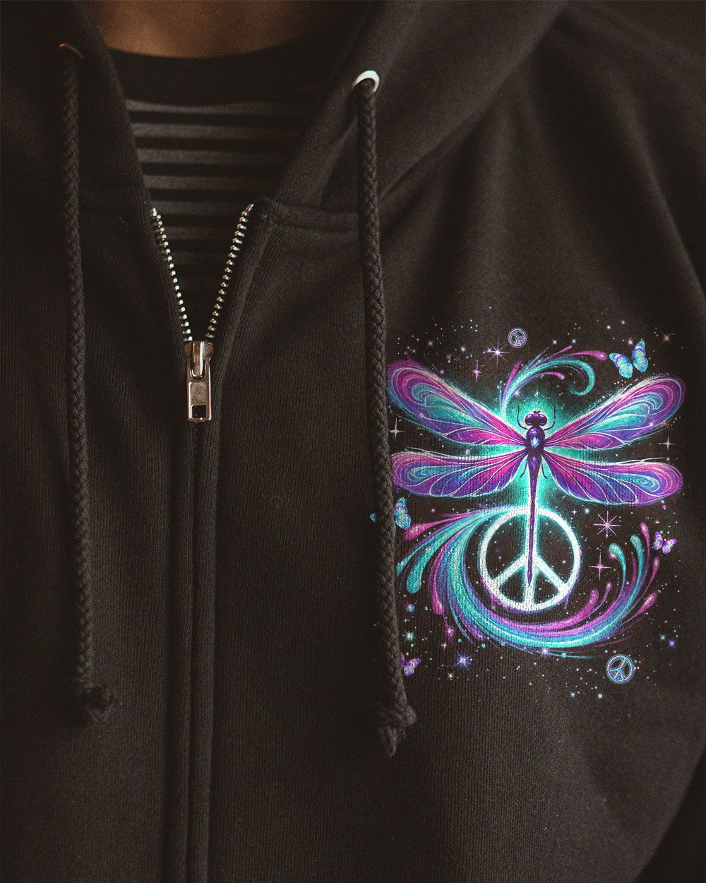 Soul of a Gypsy Heart of a Hippie Spirit of a Fairy Neon Peace Sign AOP Shirts _4_ sNB6Y