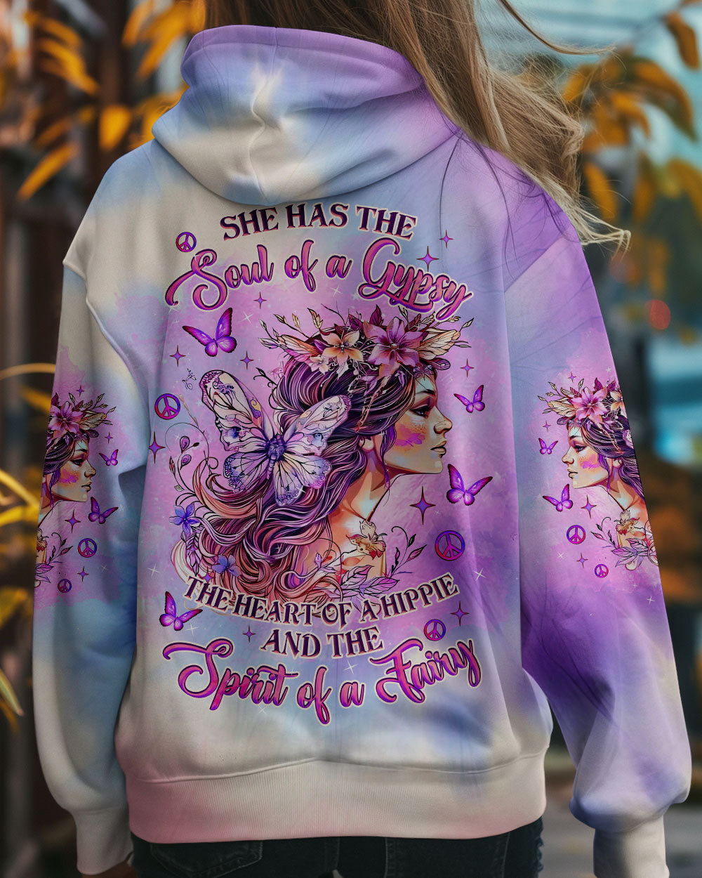 Soul of a Gypsy Heart of a Hippie Spirit of a Fairy Pastel Butterfly and Fairy AOP Shirts _8_ LlWAD