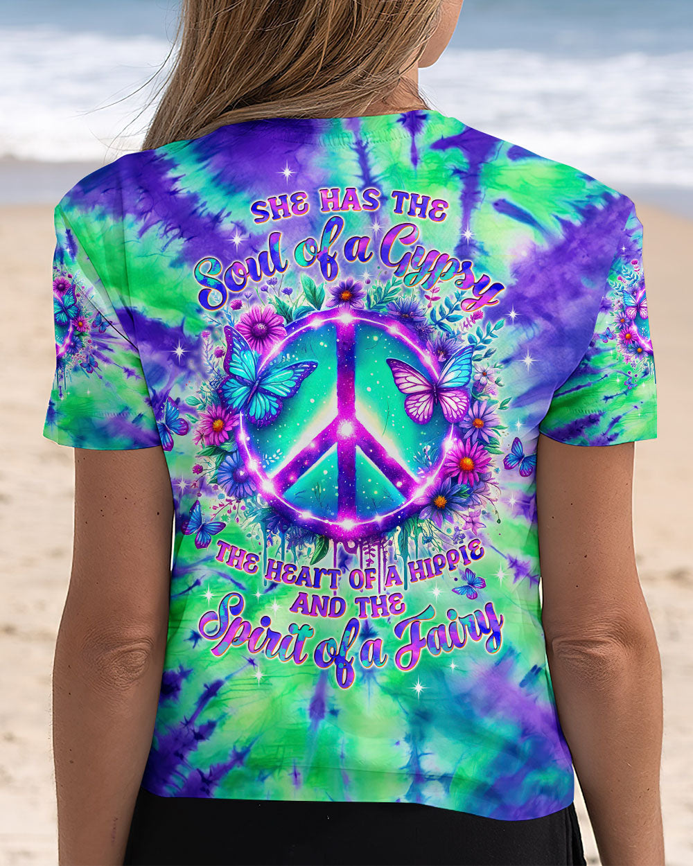Soul of a Gypsy Heart of a Hippie Spirit of a Fairy Peace Sign Butterfly AOP Shirts _3_ 7i7YJ