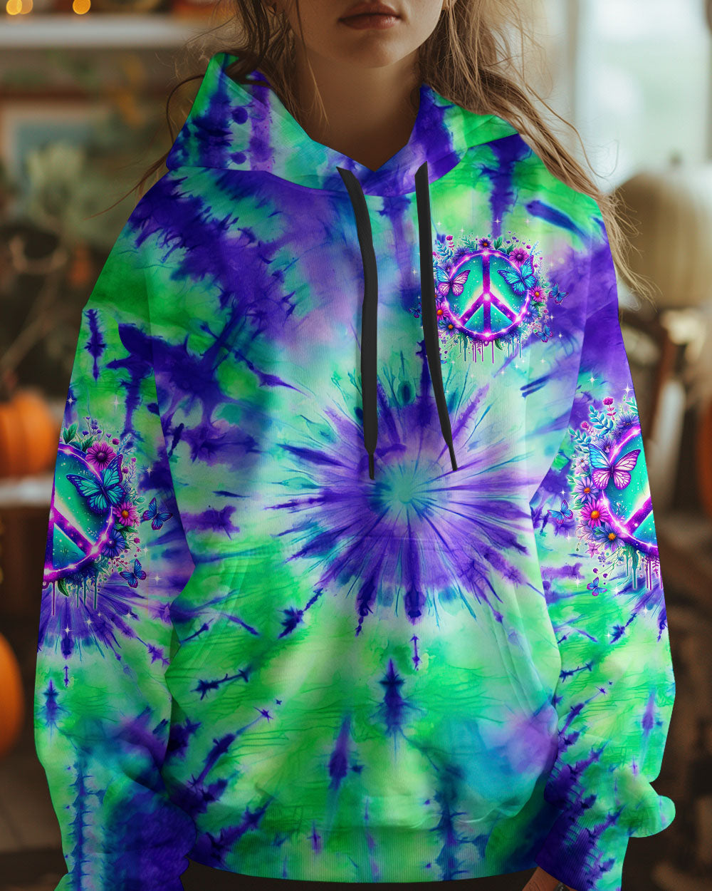 Soul of a Gypsy Heart of a Hippie Spirit of a Fairy Peace Sign Butterfly AOP Shirts _4_ pzH1w