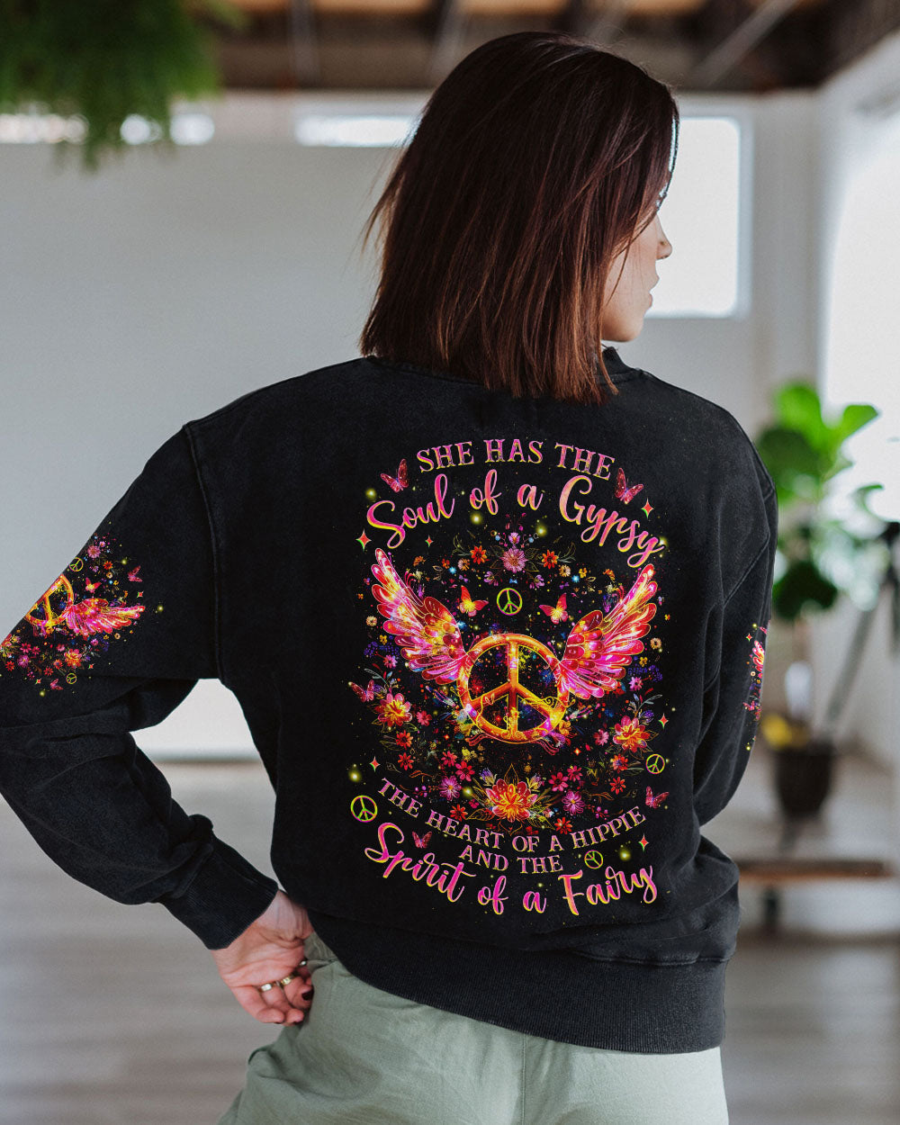 Soul of a Gypsy Heart of a Hippie Spirit of a Fairy Peace Wing AOP Shirts _7_ nugDv