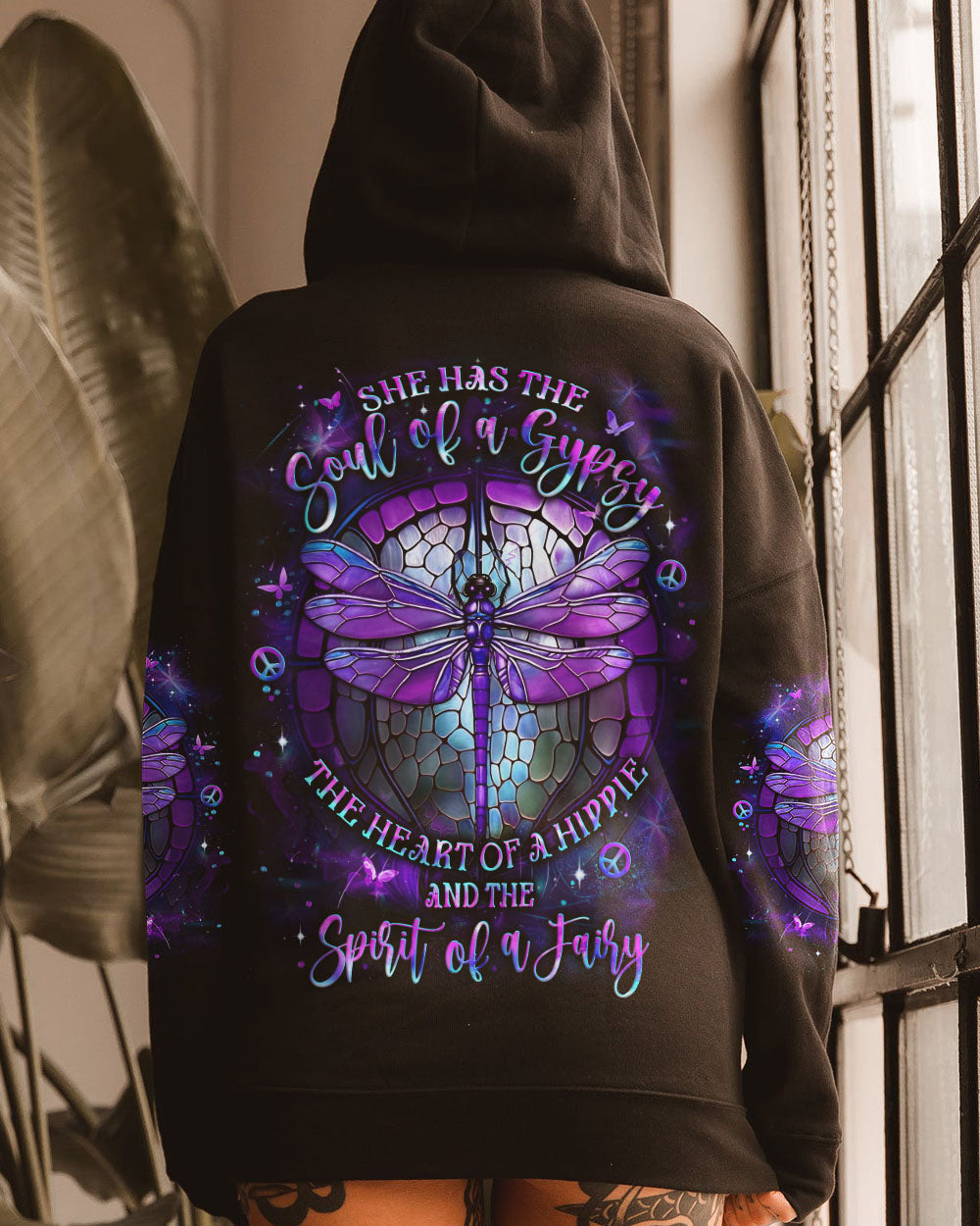 Soul of a Gypsy Heart of a Hippie Spirit of a Fairy Purple Dragonfly Magical AOP Shirts _9_ XXTiS
