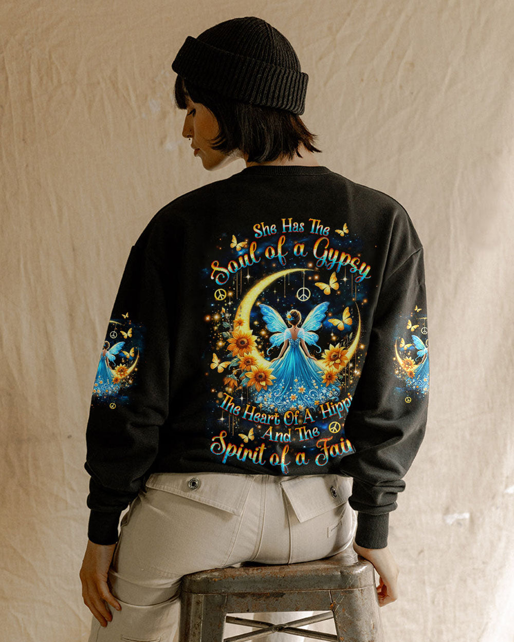 Soul of a Gypsy Heart of a Hippie Spirit of a Fairy Sunflowers Peace Signs AOP Shirts _3_ luXk3