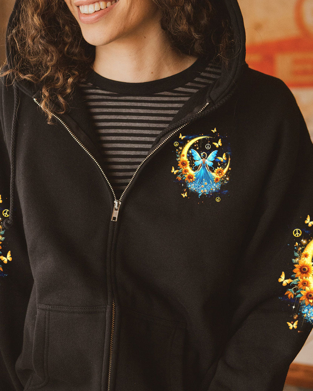 Soul of a Gypsy Heart of a Hippie Spirit of a Fairy Sunflowers Peace Signs AOP Shirts _4_ f0lsg