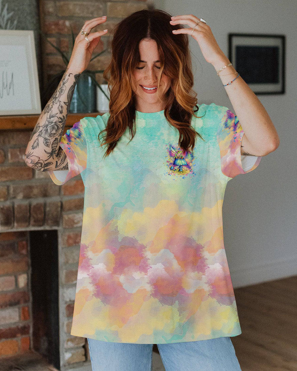Soul of a Gypsy Heart of a Hippie Spirit of a Fairy Tie Dye Fairy Frog AOP Shirts _10_ IYDp1
