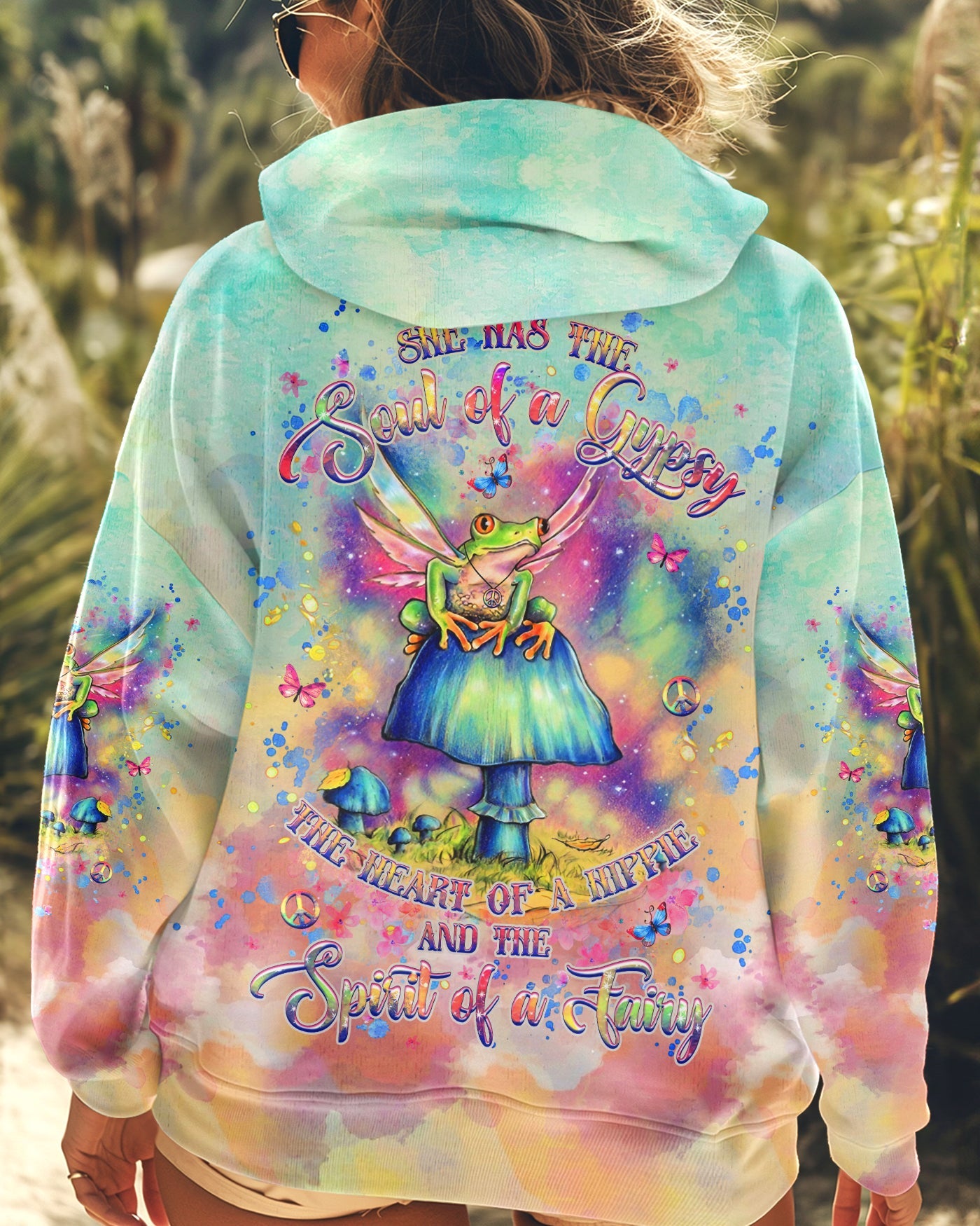Soul of a Gypsy Heart of a Hippie Spirit of a Fairy Tie Dye Fairy Frog AOP Shirts _1_ D3dfU