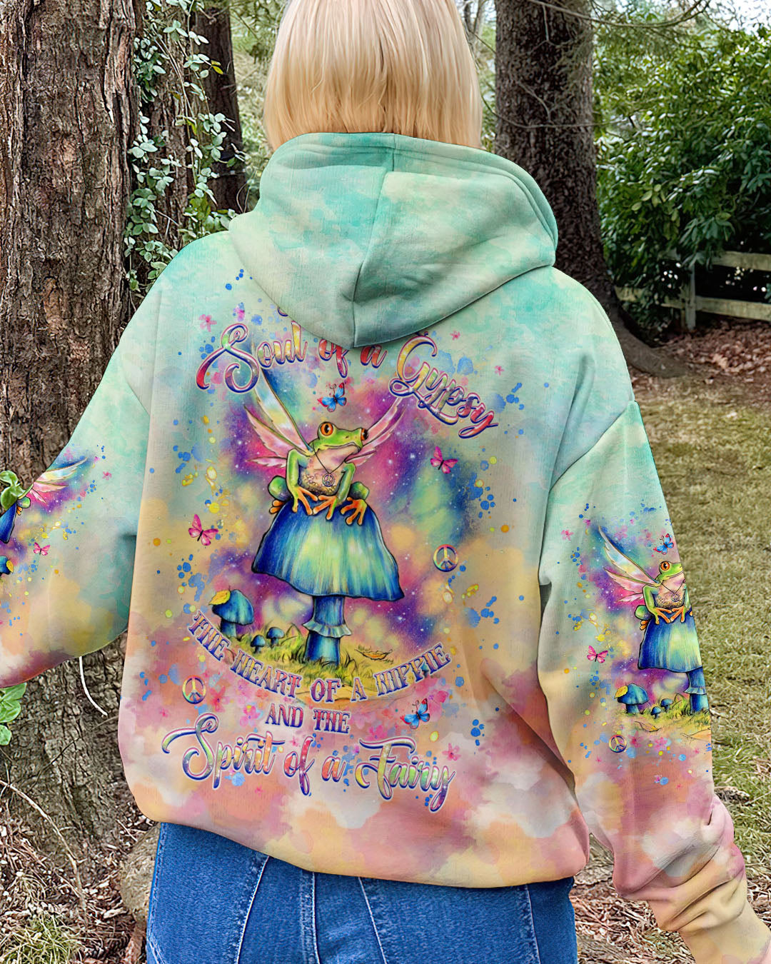 Soul of a Gypsy Heart of a Hippie Spirit of a Fairy Tie Dye Fairy Frog AOP Shirts _8_ UBMTM