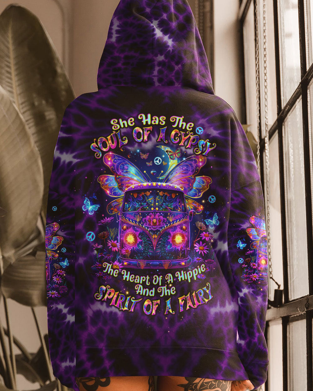 Soul of a Gypsy Heart of a Hippie Spirit of a Fairy VW Van and Butterfly Wings AOP Shirts _11_ THFYh