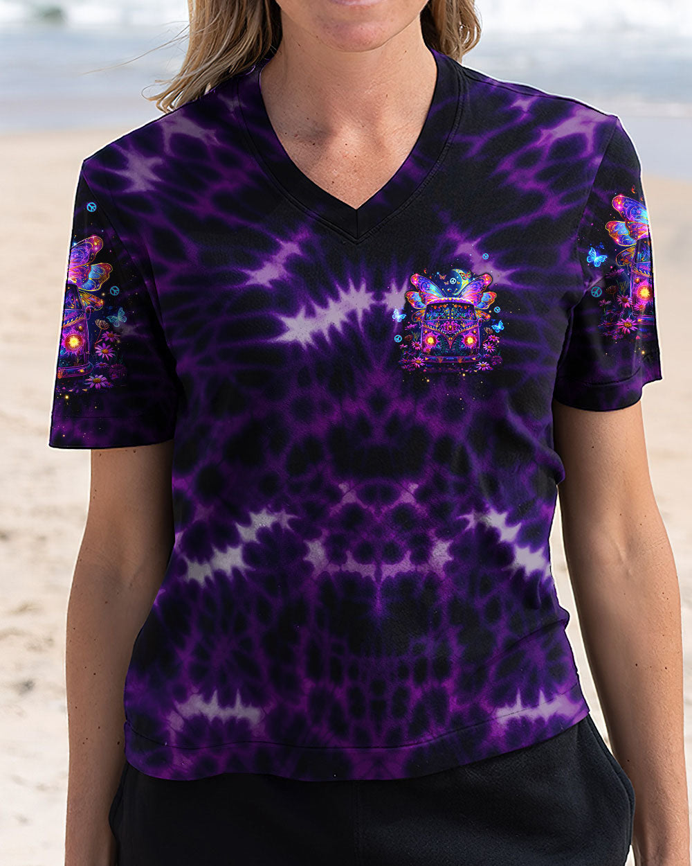 Soul of a Gypsy Heart of a Hippie Spirit of a Fairy VW Van and Butterfly Wings AOP Shirts _14_ oOeMa