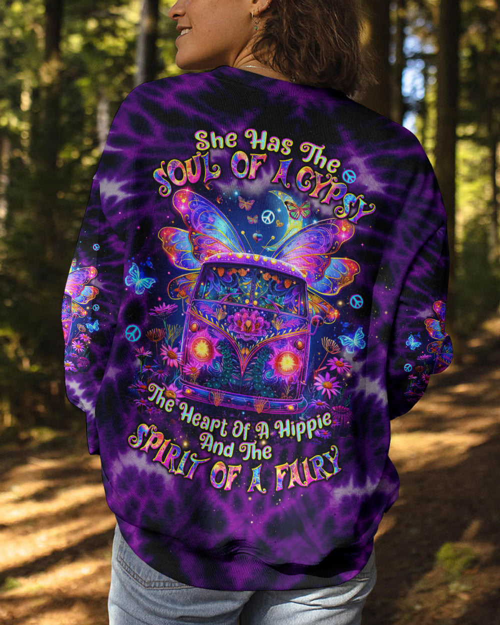 Soul of a Gypsy Heart of a Hippie Spirit of a Fairy VW Van and Butterfly Wings AOP Shirts _5_ MKgUB