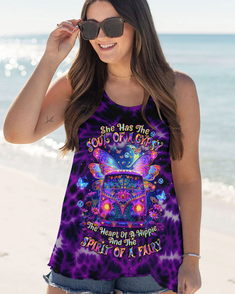 Soul of a Gypsy Heart of a Hippie Spirit of a Fairy VW Van and Butterfly Wings AOP Shirts _7_ 1wTZV