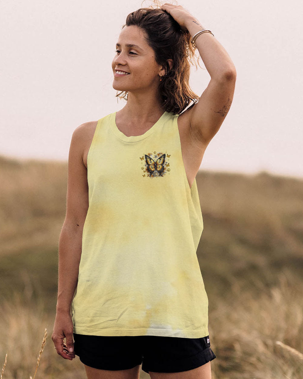 Soul of a Gypsy Heart of a Hippie Spirit of a Fairy Yellow Boho Butterfly AOP Shirts _8_ iEpfV