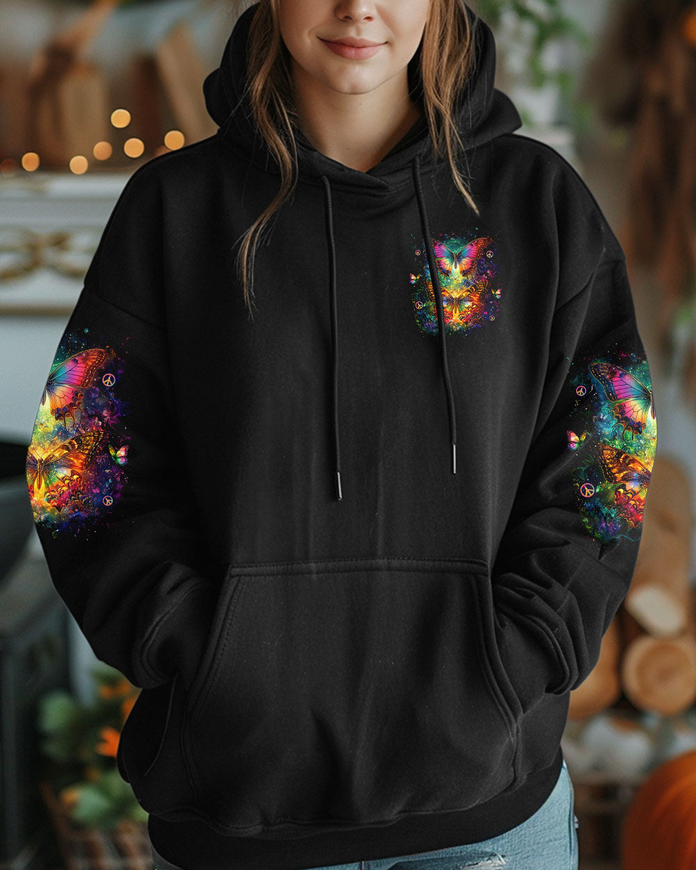 Soul of a Gypsy Heart of a Hippie the Spirit of a Fairy Colorful Butterfly Hippie AOP Shirts _4_ D3ZFk