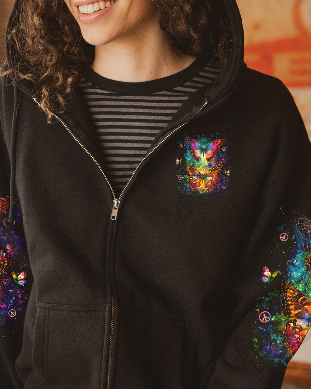 Soul of a Gypsy Heart of a Hippie the Spirit of a Fairy Colorful Butterfly Hippie AOP Shirts _8_ AMOZ4