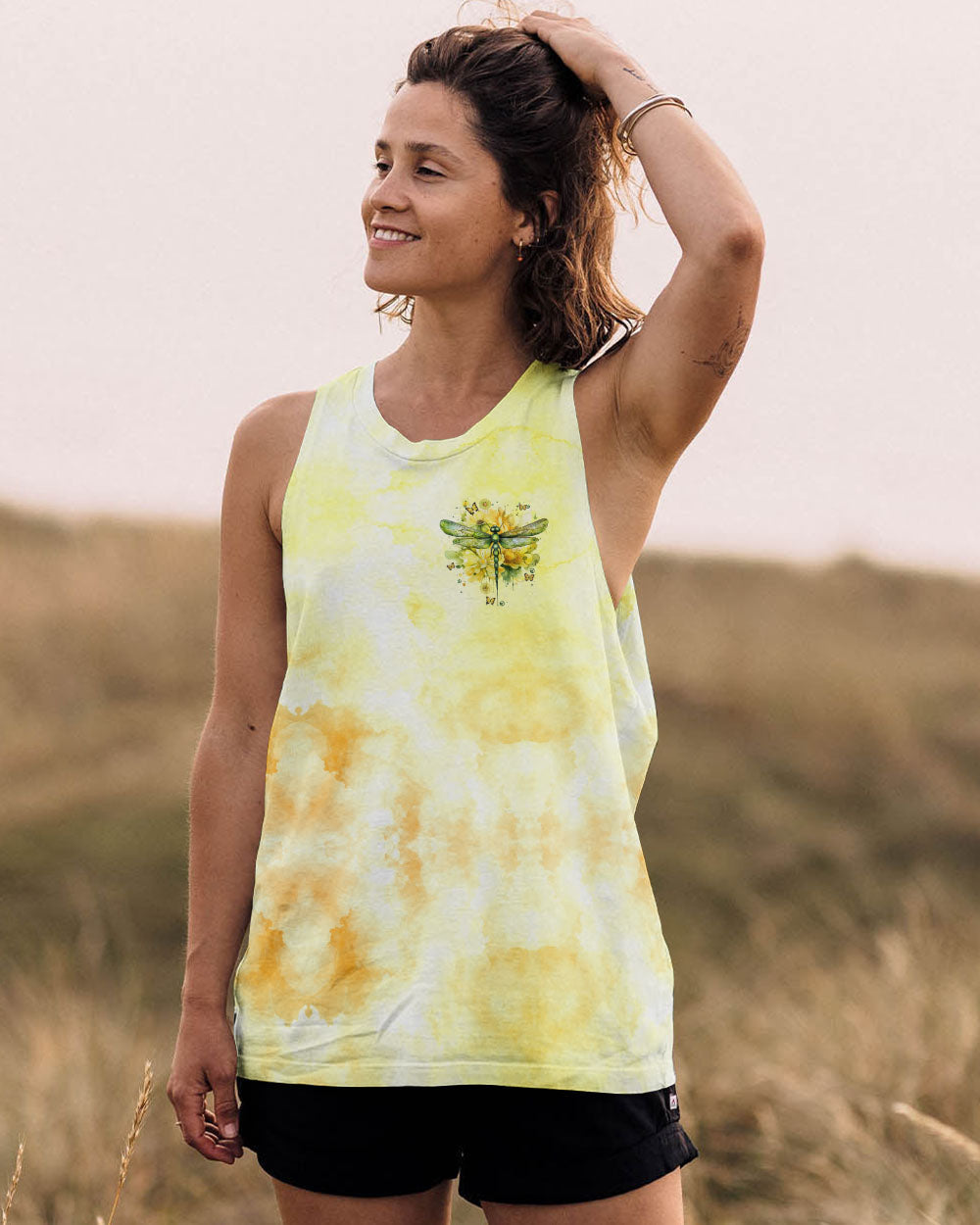 Soul of a Gypsy Hippie Heart Dragonfly Tie Dye Graphic Tee AOP Shirts _13_ OA0HQ