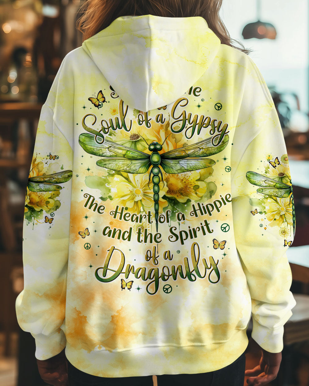 Soul of a Gypsy Hippie Heart Dragonfly Tie Dye Graphic Tee AOP Shirts _7_ Me7c2