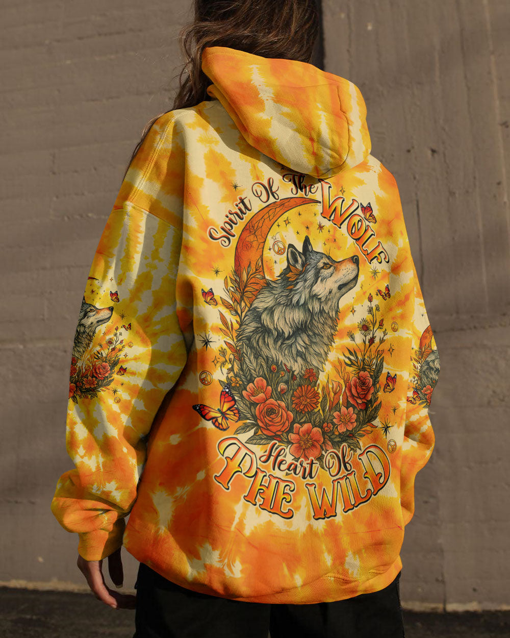 Spirit of the Wolf Heart of the Wild Wolf Floral and Moon Elements AOP Shirts _9_ bIr8Z