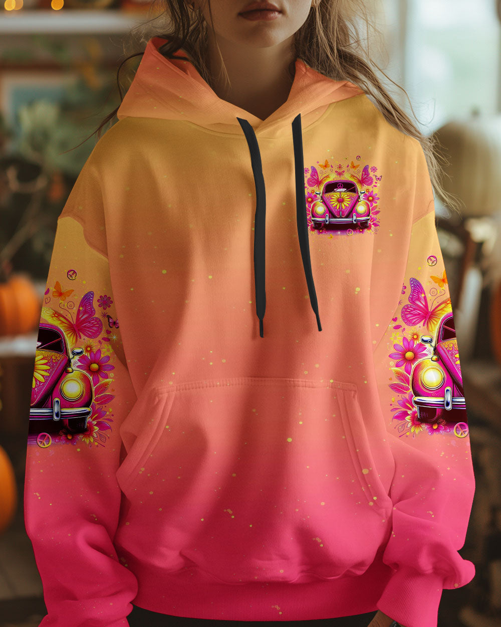 Spread Love Everywhere You Go Ombre Peace Car Hippie Style AOP Shirts _13_ DojuV