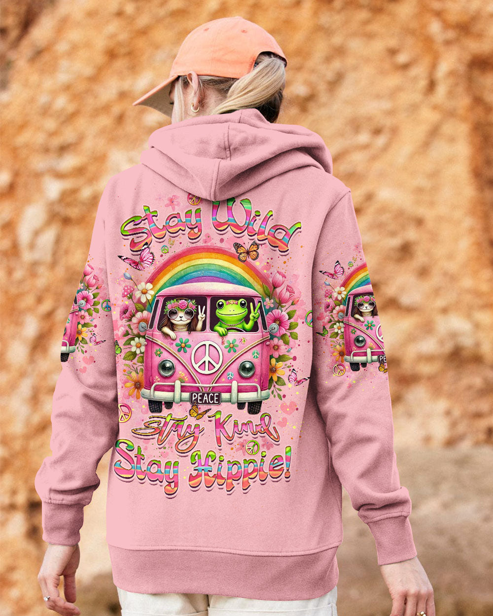 Stay Wild Stay Kind Stay Hippie Retro Peace Car Frog Graphic AOP Shirts _11_ hPlNe