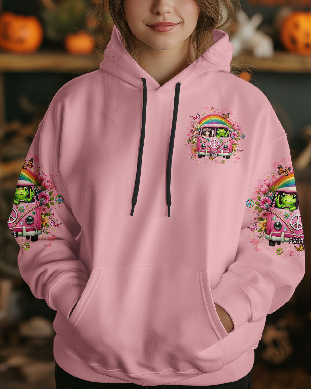 Stay Wild Stay Kind Stay Hippie Retro Peace Car Frog Graphic AOP Shirts _2_ crzAl