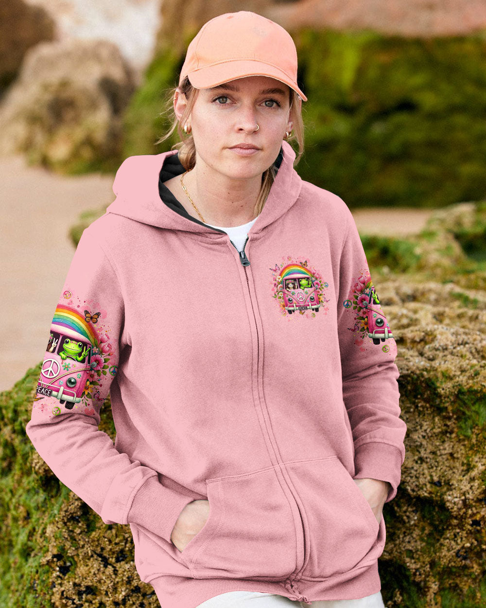 Stay Wild Stay Kind Stay Hippie Retro Peace Car Frog Graphic AOP Shirts _6_ x1Ed7