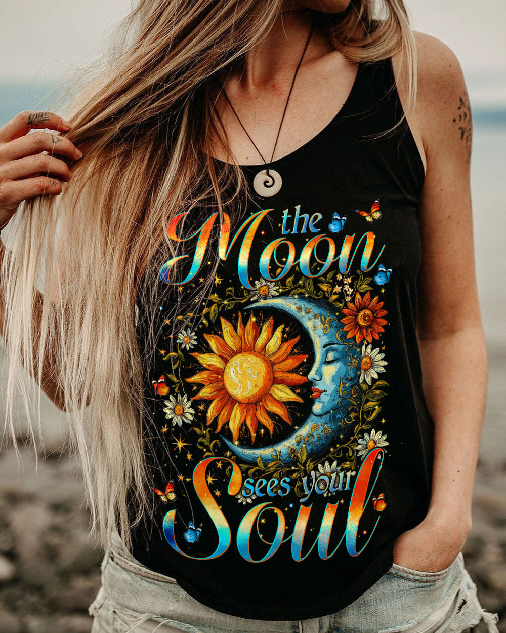 The Moon Sees Your Soul Boho Celestial Sun and Moon Design AOP Shirts _11_ vXaBe