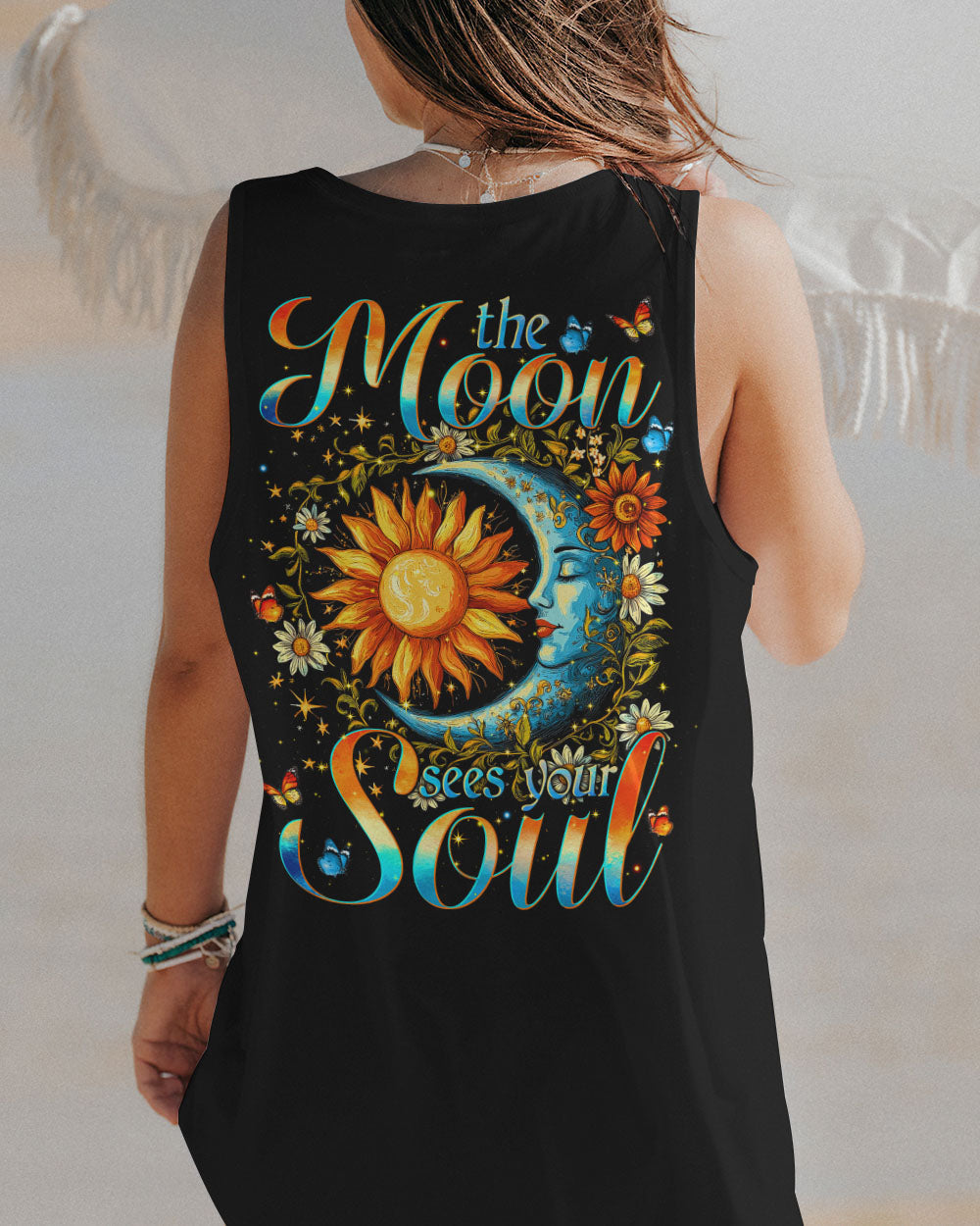 The Moon Sees Your Soul Boho Celestial Sun and Moon Design AOP Shirts _13_ 2gFzD