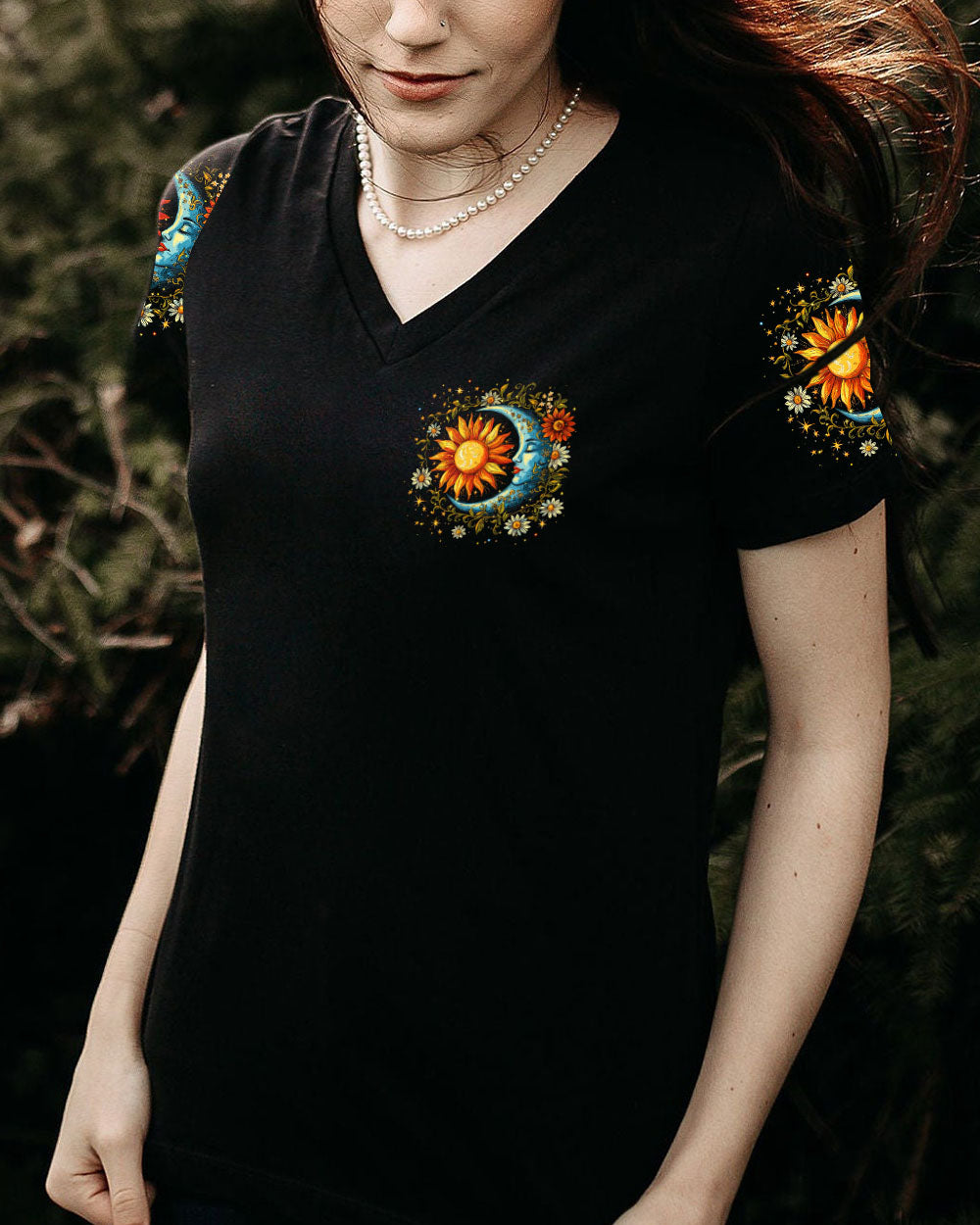 The Moon Sees Your Soul Boho Celestial Sun and Moon Design AOP Shirts _4_ N5YXe