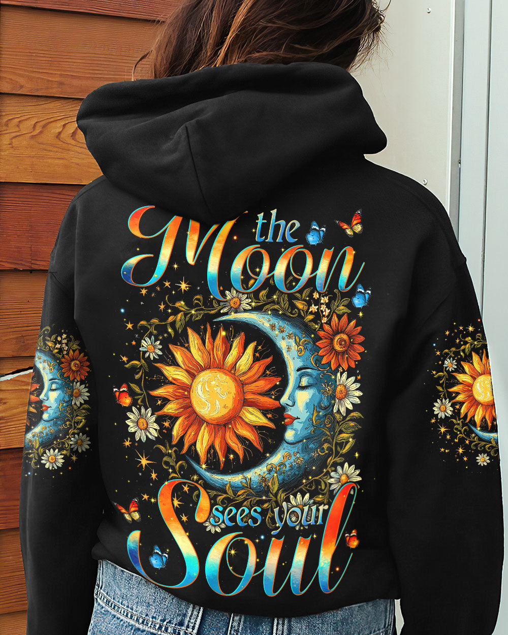The Moon Sees Your Soul Boho Celestial Sun and Moon Design AOP Shirts _7_ RhtmG