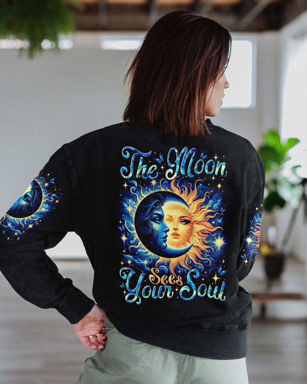 The Moon Sees Your Soul Sun and Moon Celestial Spiritual Galaxy Graphic AOP Shirts _10_ iUL4p