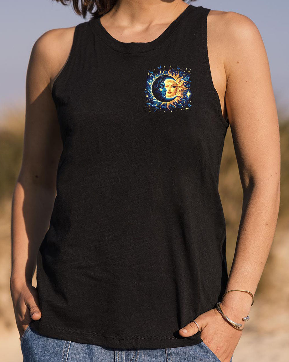 The Moon Sees Your Soul Sun and Moon Celestial Spiritual Galaxy Graphic AOP Shirts _13_ GA9GI