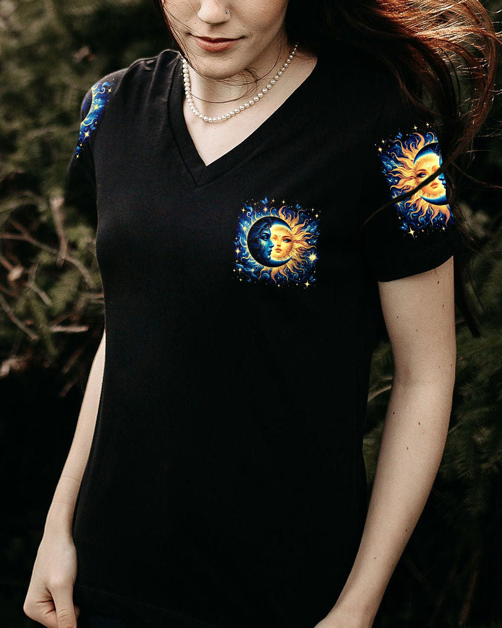 The Moon Sees Your Soul Sun and Moon Celestial Spiritual Galaxy Graphic AOP Shirts _5_ LkO4b