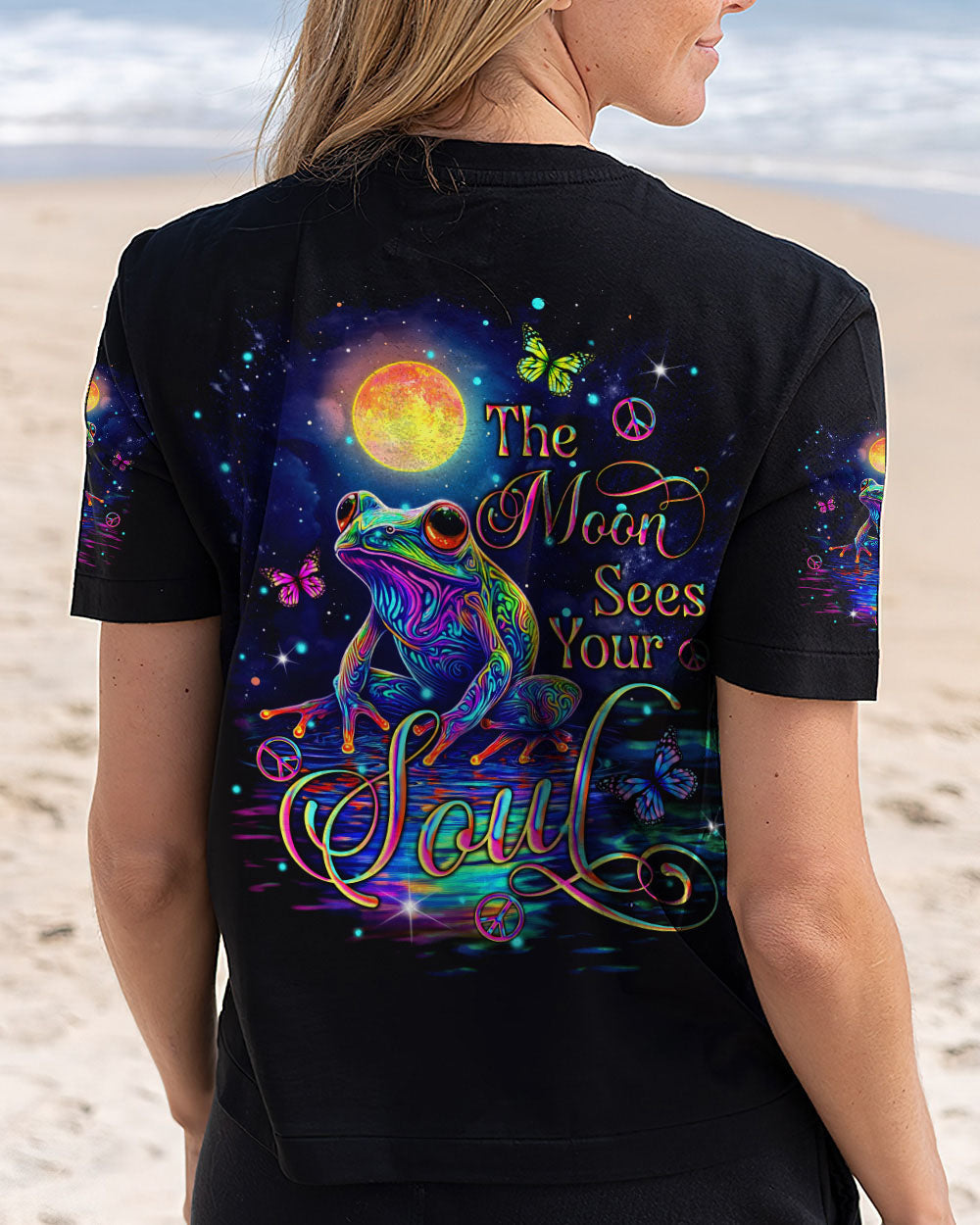 The Moon Sees Your Soul Trippy Frog Psychedelic Moonlight AOP Shirts _5_ Al8wz