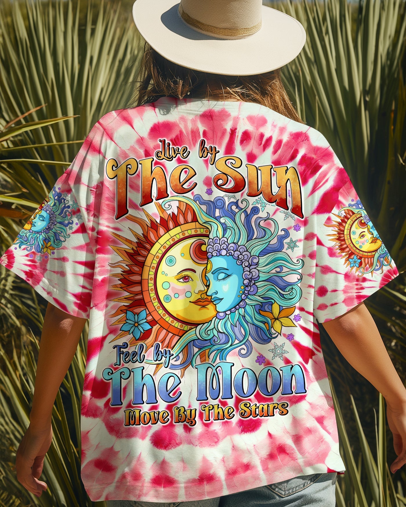 The Sun Feel by the Moon Move by the Stars Red Tie Dye AOP Shirts _10_ 4SHBB