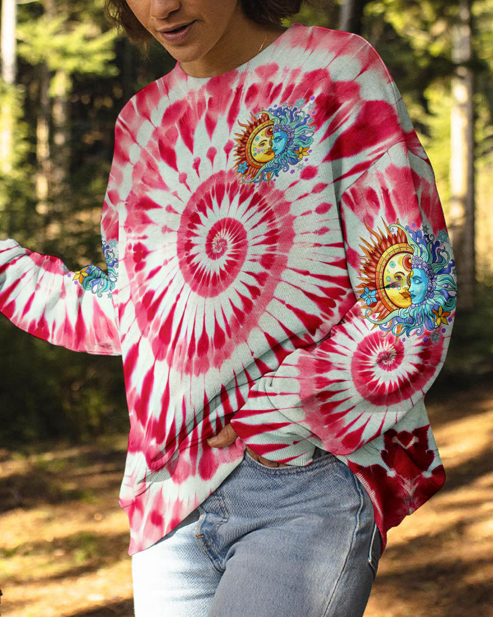The Sun Feel by the Moon Move by the Stars Red Tie Dye AOP Shirts _2_ DBBY2