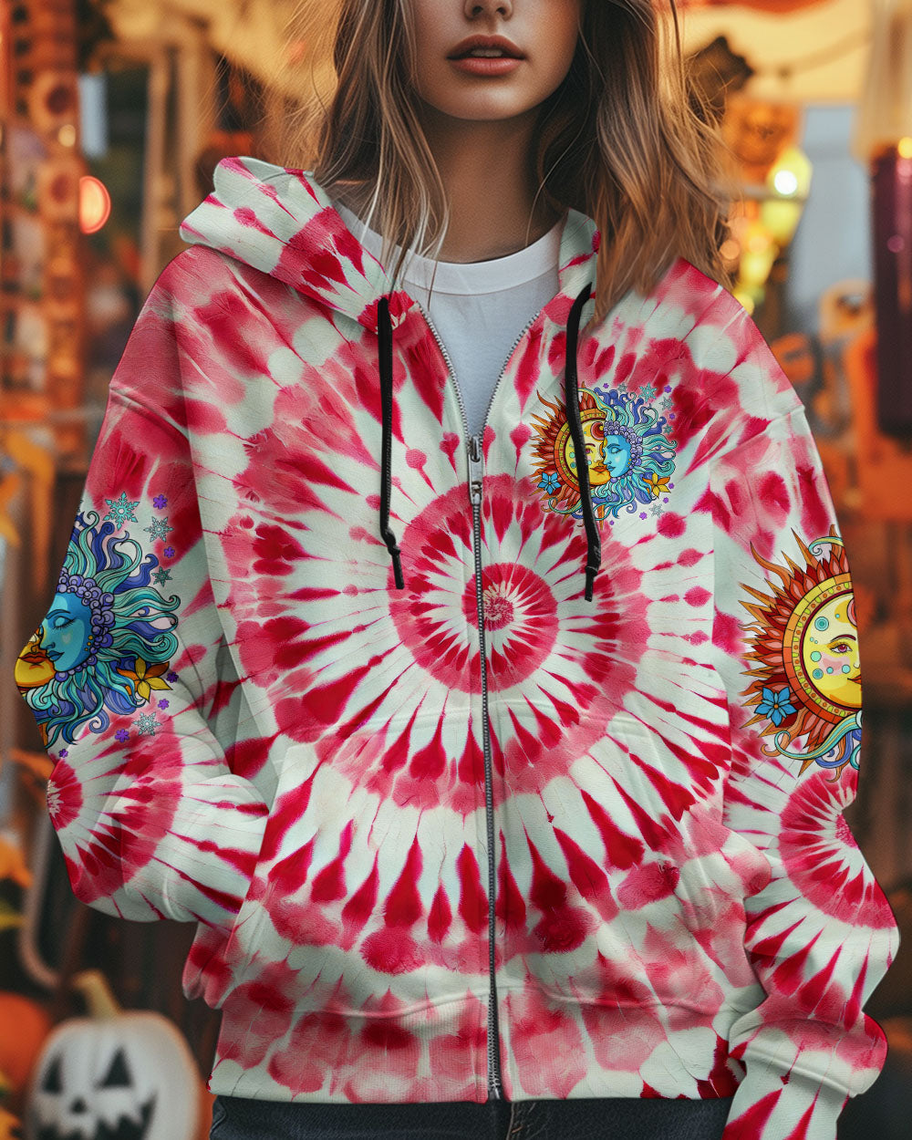 The Sun Feel by the Moon Move by the Stars Red Tie Dye AOP Shirts _4_ Citzw