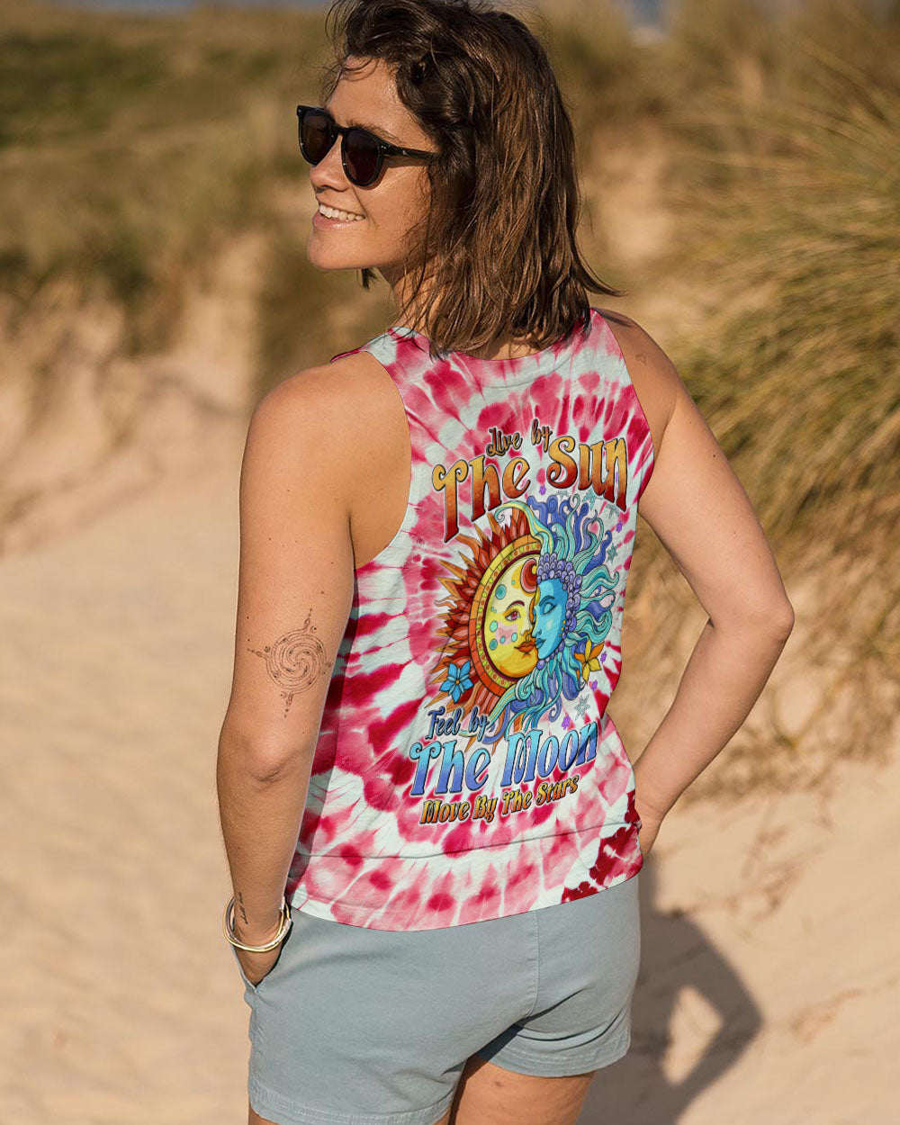 The Sun Feel by the Moon Move by the Stars Red Tie Dye AOP Shirts _7_ FHOUv