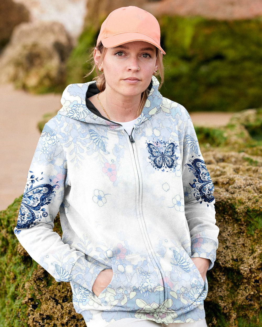 There Are So Many Beautiful Reasons to Be Happy Blue Butterfly Graphic AOP Shirts _6_ mxom9