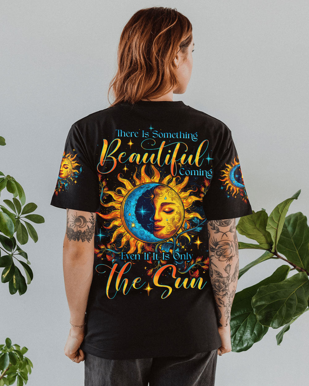 There Is Something Beautiful Coming Sun and Moon Face Graphic AOP Shirts _1_ p3Cl5