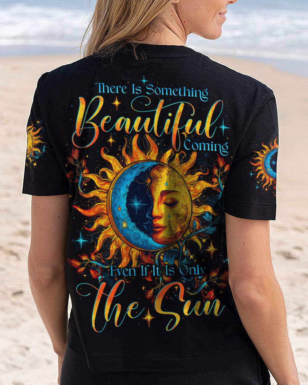 There Is Something Beautiful Coming Sun and Moon Face Graphic AOP Shirts _3_ 1lQKF