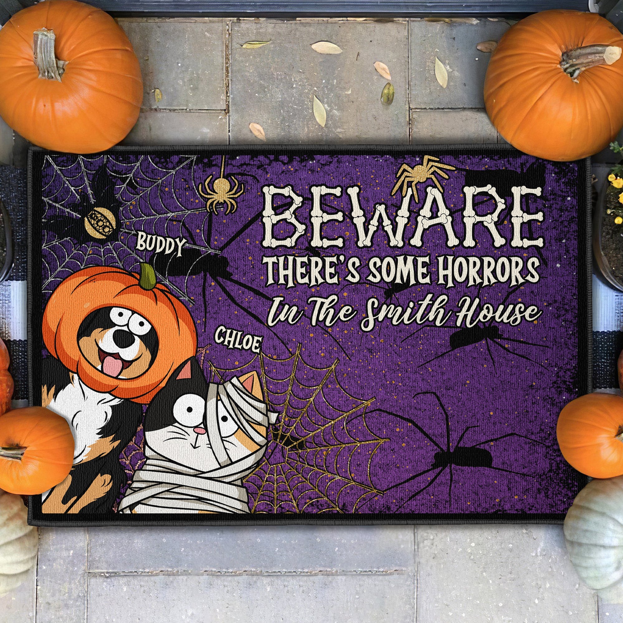 There_s Some Horrors In This House Personalized Doormat_1_7cda6f5b 5921 4572 b764 0d18cb98f938