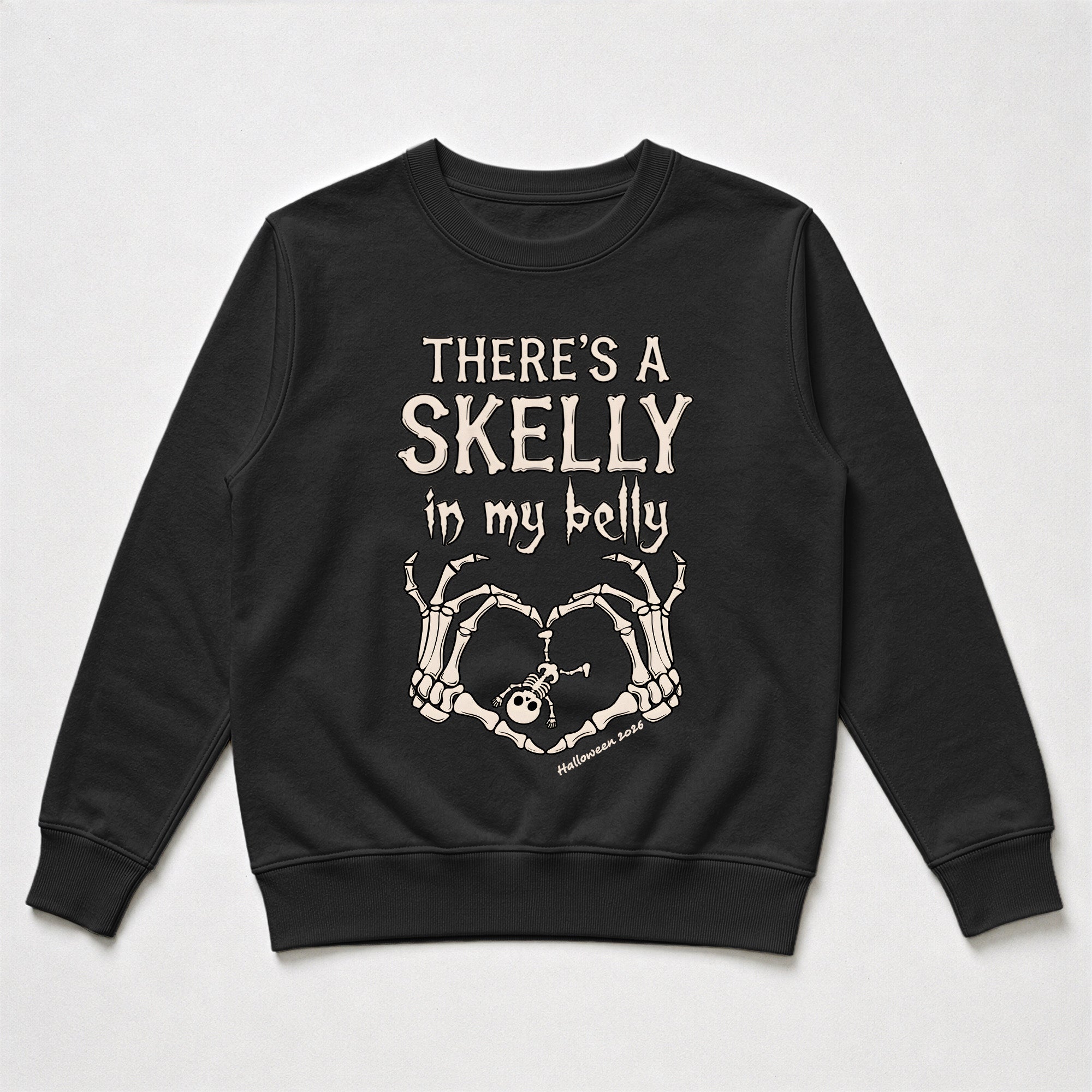 There_s_A_Skelly_In_My_Belly_Pregnancy_Announcement_Personalized_Shirt_7