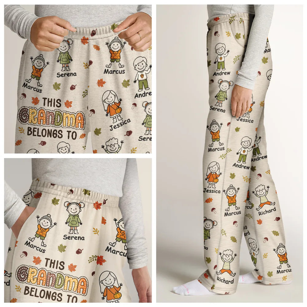 ThisGrandmaMommyBelongsToAutumnKidStickFigures PersonalizedPajamaPants TS1144 CLA3703 Mk6